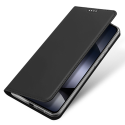 Чехол книжка из PU кожи черного цвета от Dux Ducis для смартфона Xiaomi Redmi Note 14 4G, серия Skin Pro Series Case