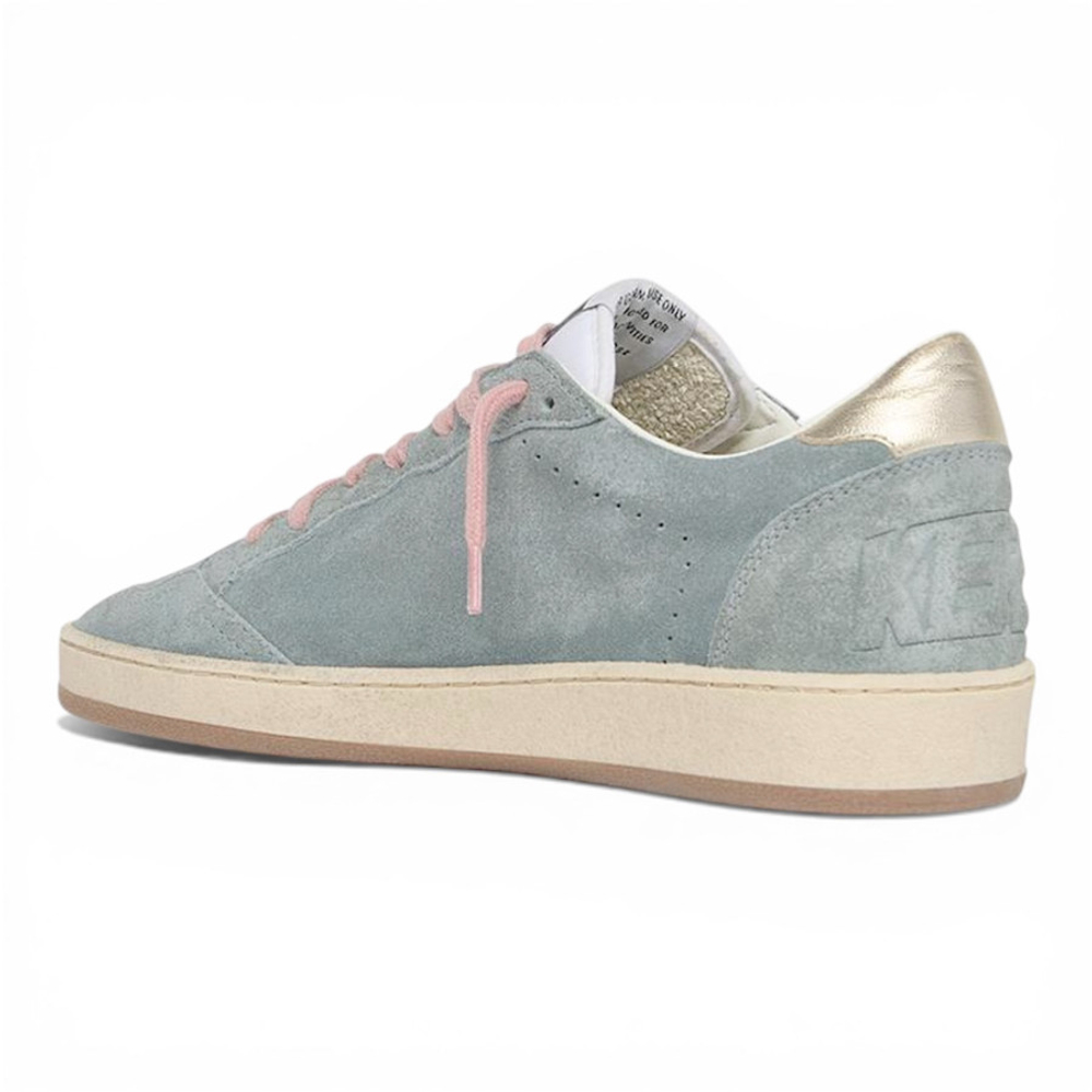 Кеды Женские Golden Goose Ball Star Powder-blue suede with Cream colored leather star