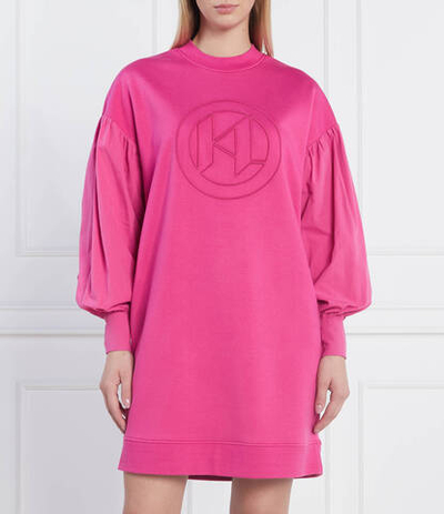 платье fabric mix Karl Lagerfeld - фуксия(226W1351)
