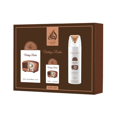 Lattafa Pride Vintage Radio EDP 100 ml + EDP 20 ml + Bodyspray 200 ml (unisex) 1 St.