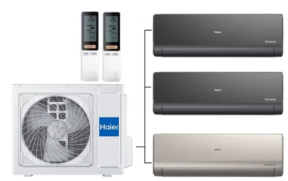 Мульти сплит-система на 3 комнаты 35+35+35 м2 Haier 2х AS12NS6ERA-B+AS12NS6ERA-G/3U70S2SR5FA Lightera Super Match с Wi-Fi модулем ESP32