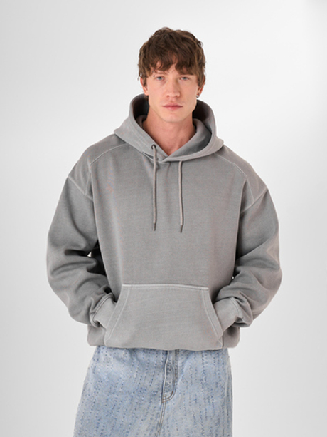 Серая хлопковая худи Laine