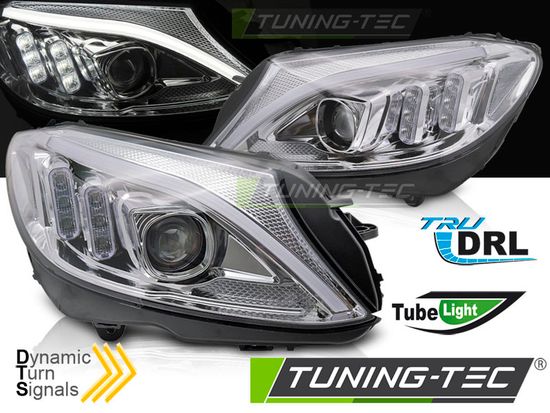 Фары передние TUBE LED CHROME для MERCEDES W205 14-18