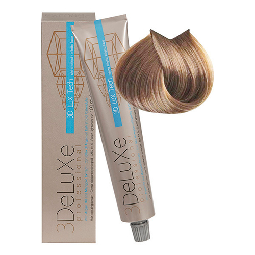 Стойкая крем-краска для волос Оттенок 9.13 Очень светлый блондин бежевый 3DeLuXe 100мл