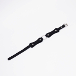 Черный кожаный ошейник с кольцом