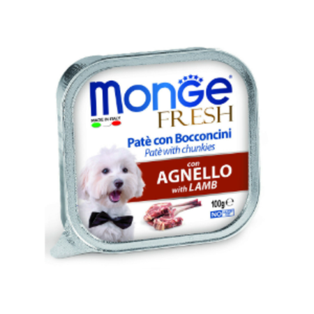 Влажный корм Monge Dog Fresh для собак, с ягненком, консервы 100 г - 32 шт