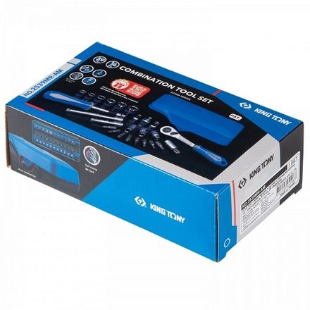Цена на KING TONY (2539MR-AM) Набор торцевых головок с принадлежностями серии "ATOM", 1/4", шестигранные, 5-14 мм, 39 предметов