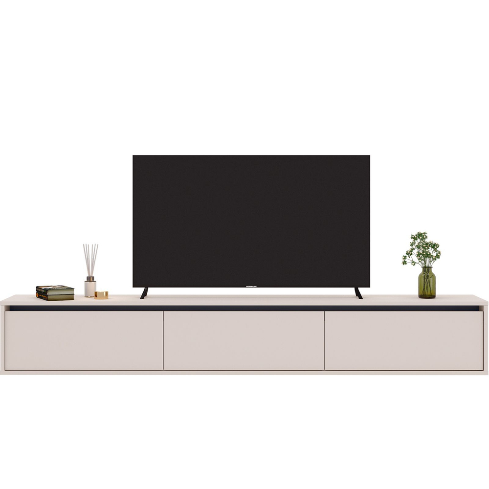 Тумба под телевизор подвесная 200х32х30 см, Кашемир бежевый