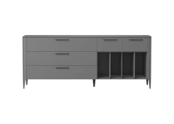 Тумба Type oak 5 ящиков 4 полки ширина 200 см (серый)