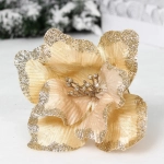 Украшение новогоднее «Пуансеттия - Волшебный день» 23 см, Шампань