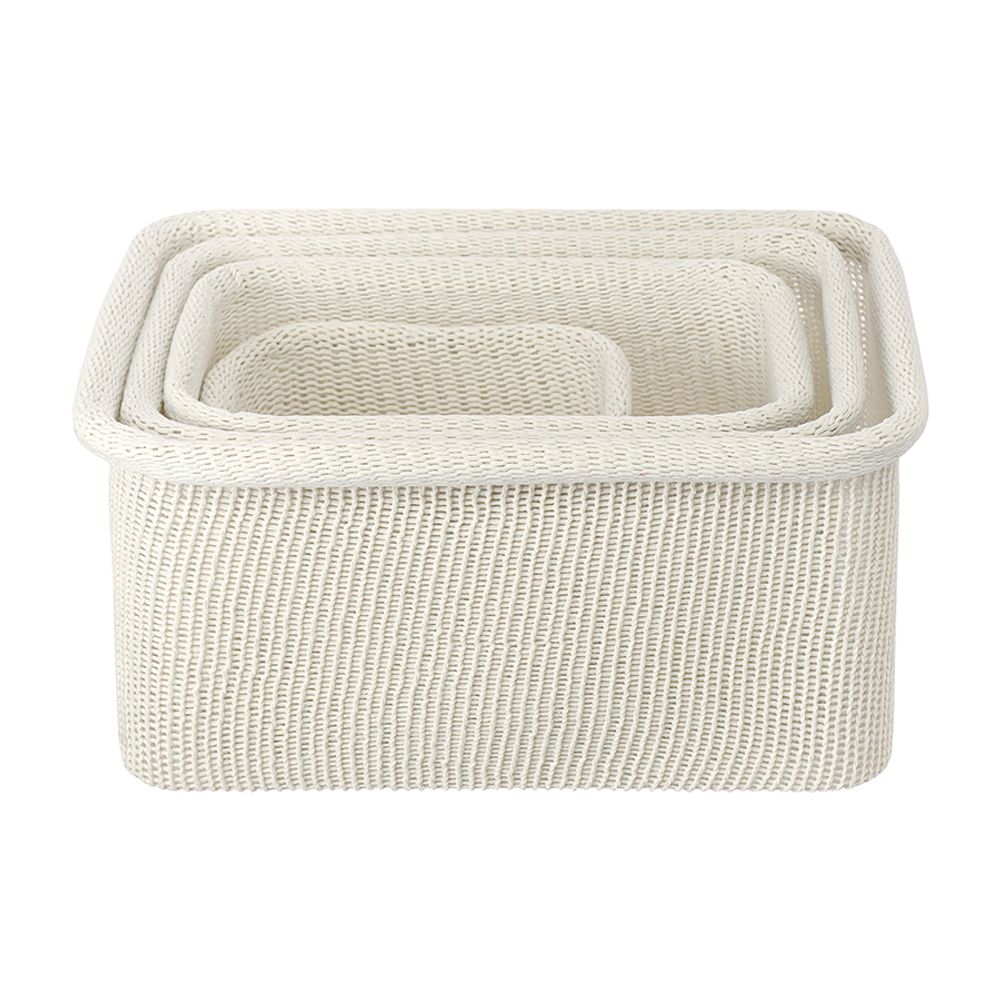 Набор из 4-х корзин для хранения Sustainable collection, молочный