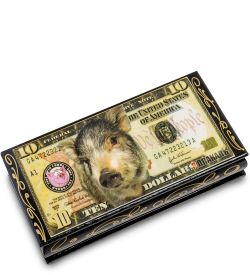 Народные промыслы ШК-11/12-A Шкатулка-купюрница в технике декупаж (8х17х4)