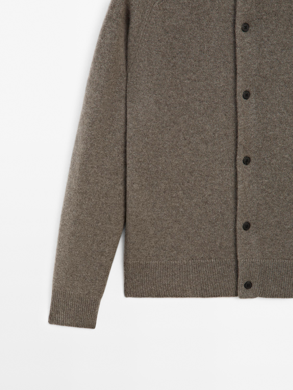 Massimo Dutti Кашемировый вязаный кардиган на пуговицах, зеленый