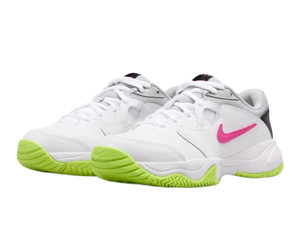Детские Кроссовки теннисные  Nike Jr Court Lite 2 - white/hot lime/grey fog/laser fuchsia