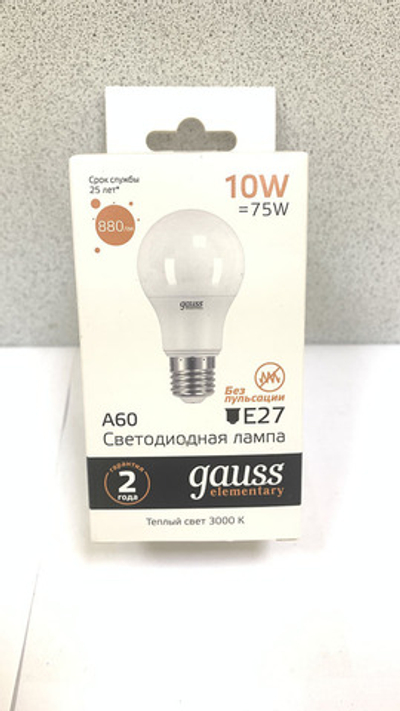 Лампа Gauss LED Elementary A60  10W  E27 2700К