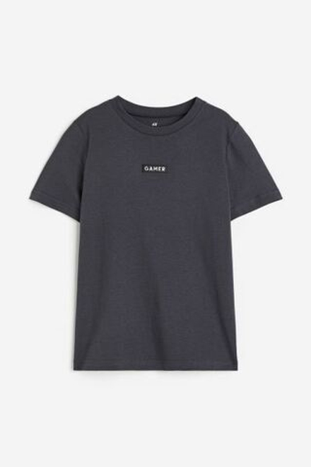 H&M Хлопковая футболка, серый