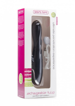 Чёрный перезаряжаемый вибратор RechargeableTulip Purple - 21 см. (Цвет: черный)