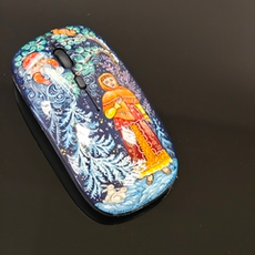 Мышь беспроводная, с ручной росписью Палех "Морозко"