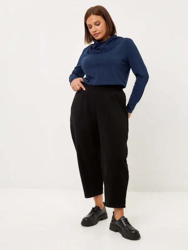 Брюки утепленные бананы с начёсом классические чёрный