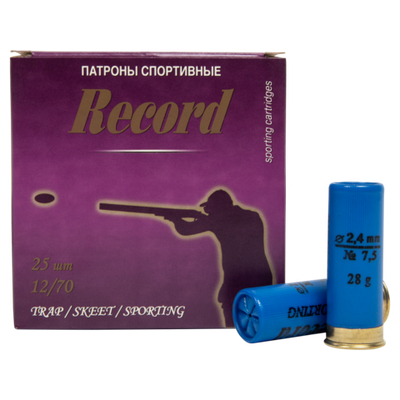 Патрон 12/70 Рекорд №7,5 Спорт 28гр.