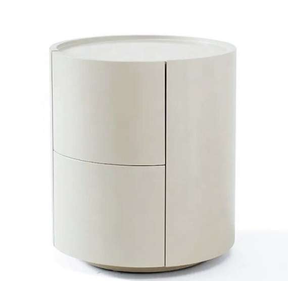 Прикроватная тумбочка Giado с двумя ящиками, белая