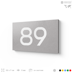 Табличка с номером 89 на дверь квартиры, для офиса, кабинета, аудитории, склада, серая 120х70 мм, Айдентика Технолоджи