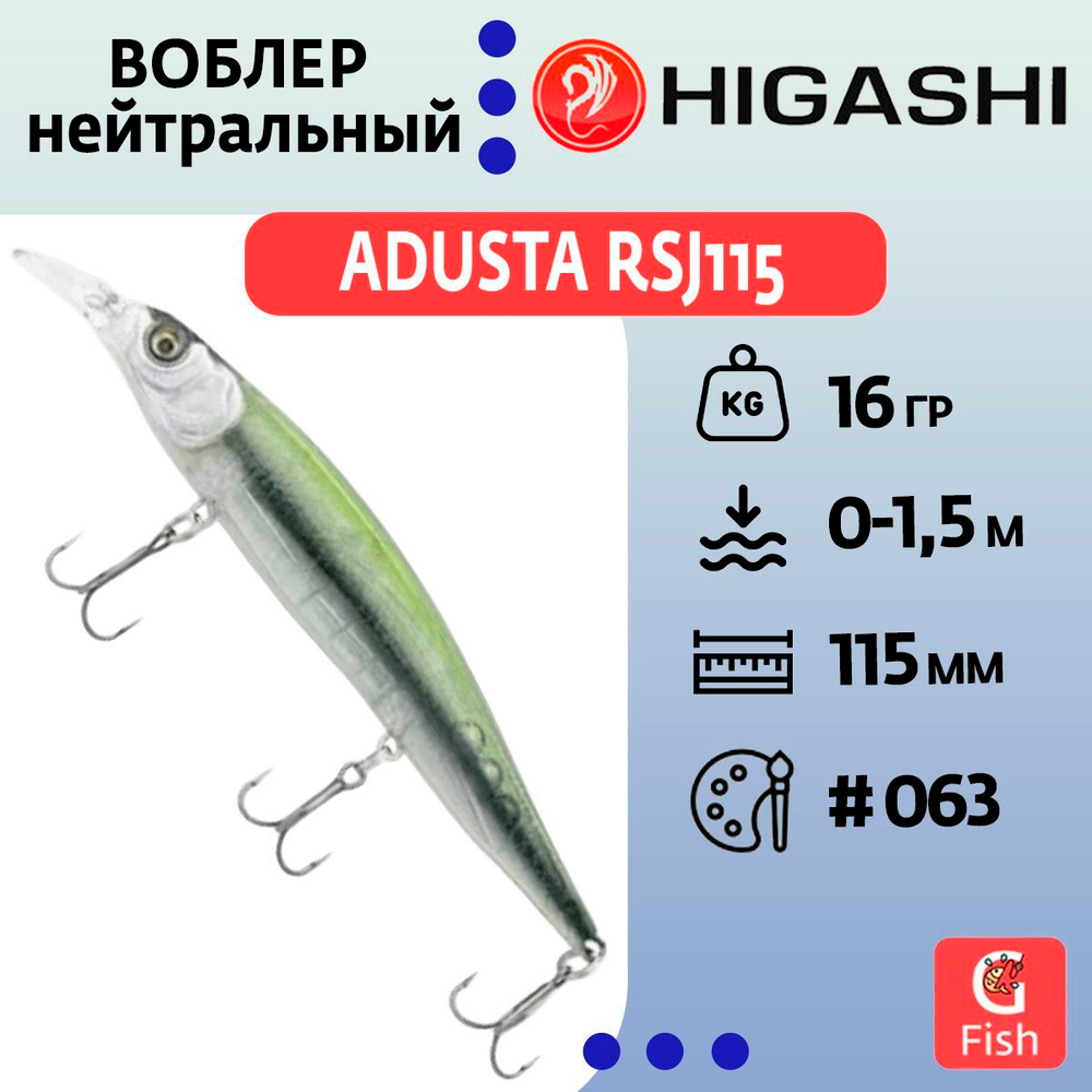 Воблер ADUSTA RSJ115 #109,16гр, 11,5см, Нейтральный (Suspending)