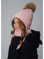 Шапка зимняя для девочки и снуд вязаные