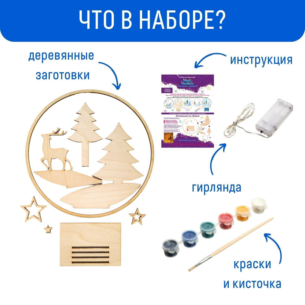 Композиция с подсветкой Зимний лес