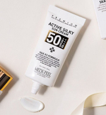 Солнцезащитный крем с комплексом пептидов и шёлка MEDI-PEEL Active Silky Sun Cream SPF50+PA+++