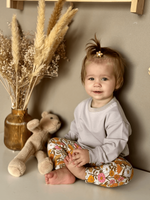 Комплект Mjölk Свитшот White Sand/Легинсы Happy Flowers