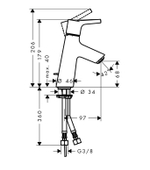 Смеситель для раковины 80, со сливным гарнитуром Hansgrohe 72010000 Talis S