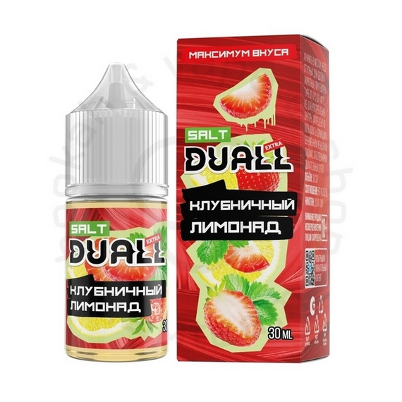 Безникотиновая жидкость для ЭСДН DUALL EXTRA ZERO с ароматом клубничного лимонада, 28мл, 0мг/см3 (M)