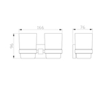 Два стакана для зубных щеток с держателем WONZON & WOGHAND POLO, Брашированный никель (WW-8928-BN)