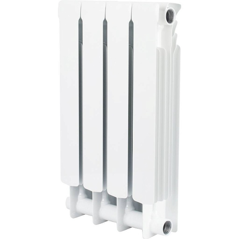 Радиатор биметаллический STOUT Space 500 - 4 секции (подключение боковое, цвет белый)