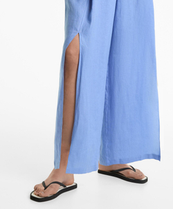 Oysho Брюки из 100%-го льна, голубой