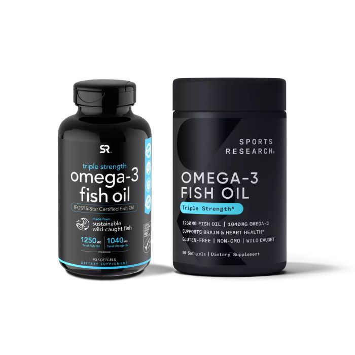 Omega-3 Fish Oil 1250 мг, Рыбий жир с Омега-3, Sports Research (90 капсул)
