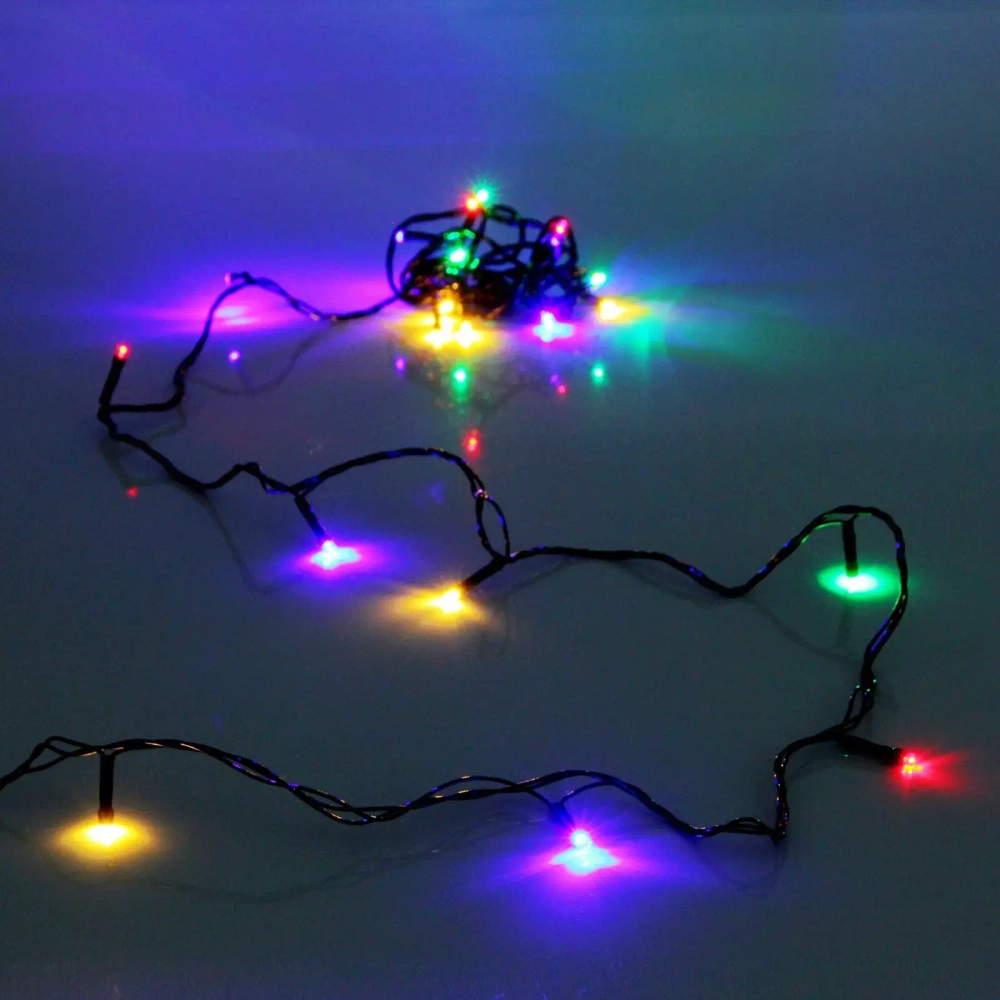 Гирлянда для дома НИТЬ 5 м 36 ламп LED черный пров.,8 реж, IP-20, Мультицвет