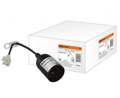 Патрон подвесной, E27, с клеммной колодкой, черный