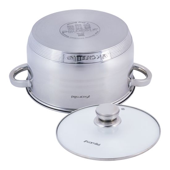 Кастрюля 5 л. из нержавеющей стали Kamille КМ 4913