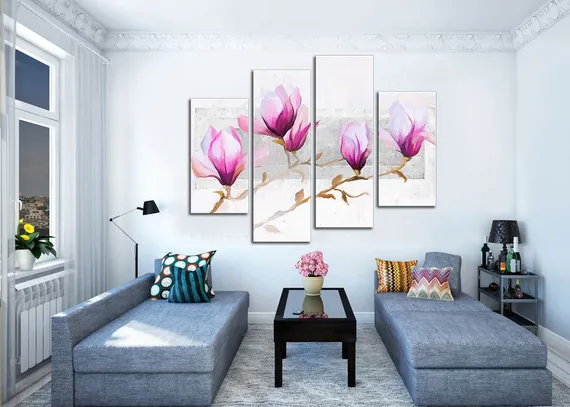 Модульная картина "Лиловый ирис"