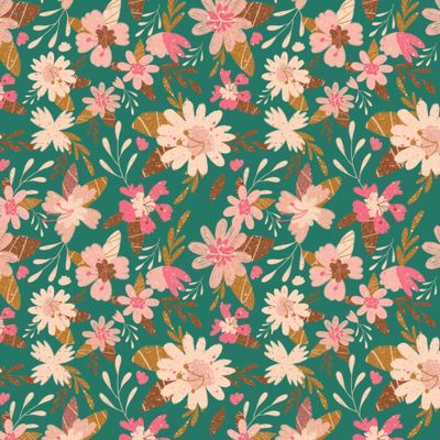 цветы на бирюзовом