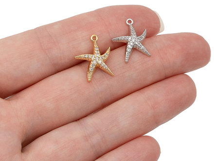 Подвеска "Морская Звезда" 16мм со стразами