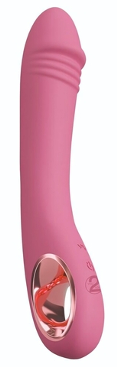 Розовый тонкий вибратор для точки G Slim G-Spot Rose - 21,4 см. (Цвет: розовый)