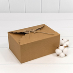 Коробка сборная 22х16х10 см с атласной лентой (Коричневый)