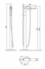 Напольный смеситель для ванны Excellent Keria 2055 BL