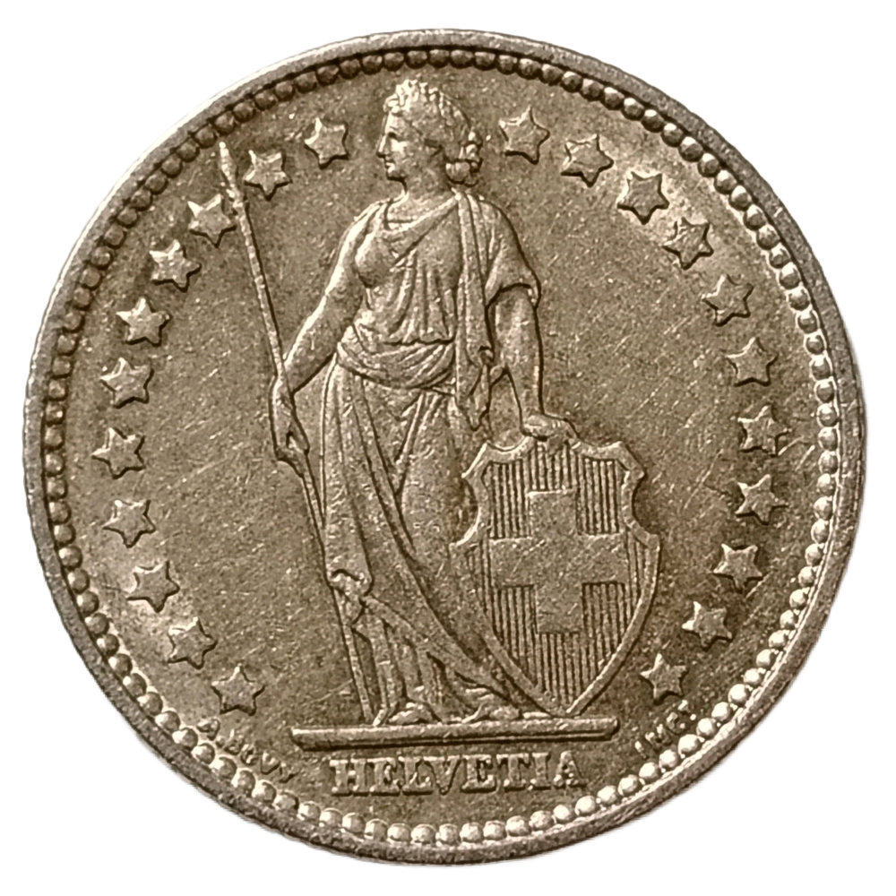 Монета Швейцарии 1 франк (franc) 1956 год