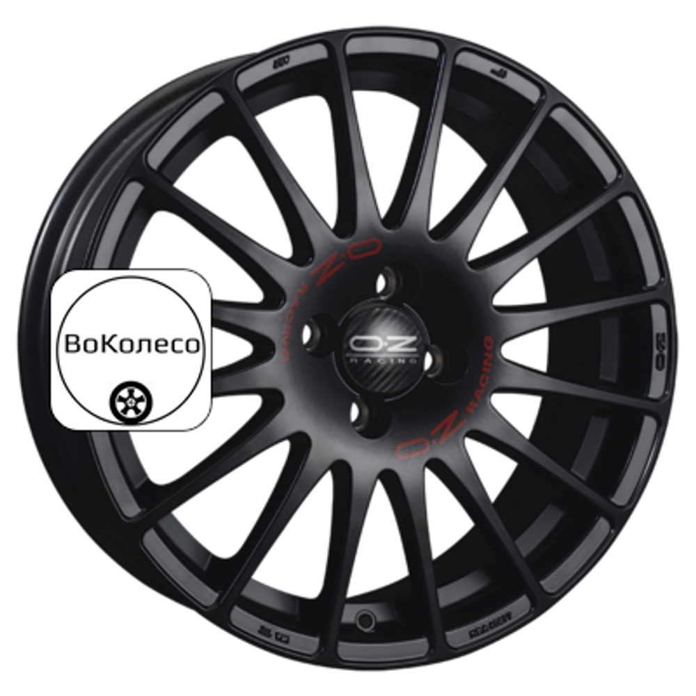 8x17/5x112 ET35 D75 Superturismo GT Matt Black + Red Lettering OZ