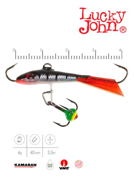 Балансир Lucky John FIN 3 с тр. 40мм/12HRT блистер