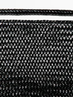 Massimo Dutti Большая плетеная сумка-саквояж из кожи наппа, черный